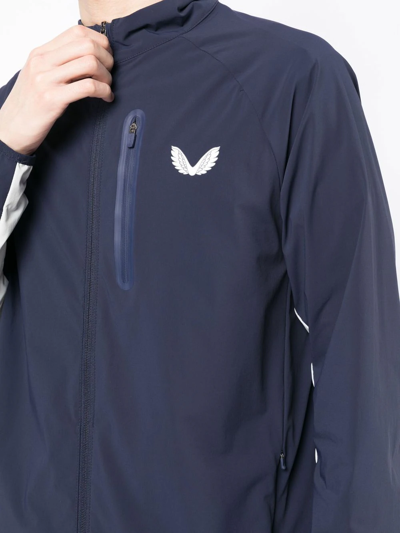 Castore Active Logo-print Two-tone Stretch-shell Jacket In 蓝色