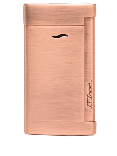 Shop St Dupont Slim 7 Brushed Copper Lighter In 褐色