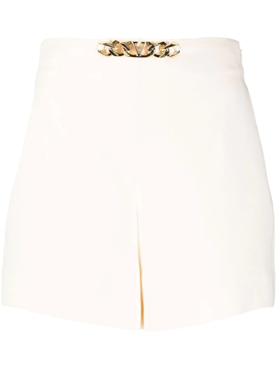 Shop Valentino Vlogo Chain Tailored Shorts In 中性色
