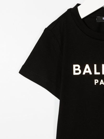 Shop Balmain Logo-print T-shirt In Black