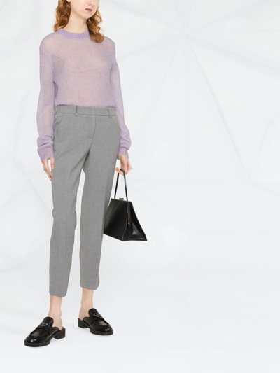 Peserico Cropped Cigarette Trousers In 灰色