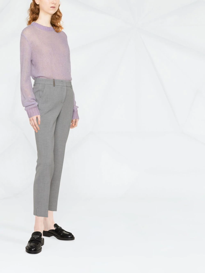 Shop Peserico Slim-fit Tailored Trousers In 灰色