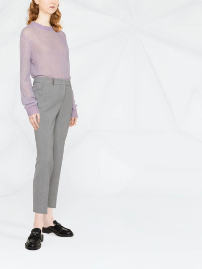 Peserico Cropped Cigarette Trousers In 灰色