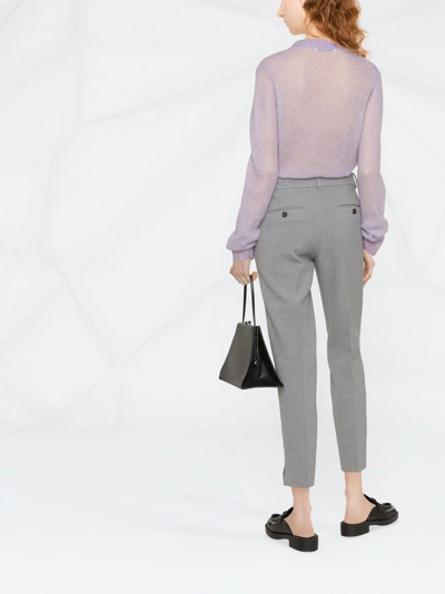 Peserico Cropped Cigarette Trousers In 灰色