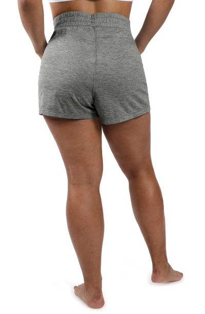 Shop 90 Degree By Reflex Cationic Heathered Drawstring Shorts In Heather Charcoal