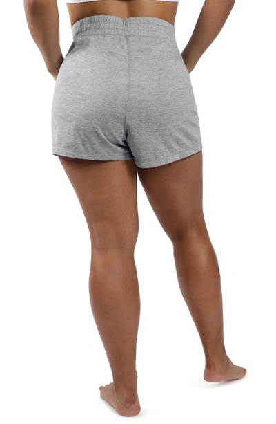 Shop 90 Degree By Reflex Cationic Heathered Drawstring Shorts In Heather Grey