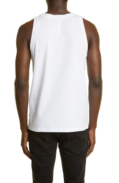 Dolce & Gabbana Two-way Stretch Cotton Singlet With Patch In White