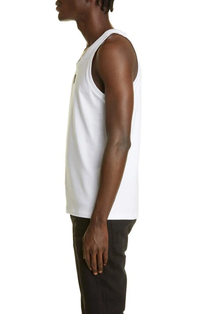 Dolce & Gabbana Two-way Stretch Cotton Singlet With Patch In White