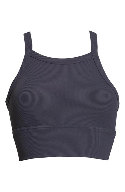 Zella Live In Rib Longline Bra In Navy India Ink