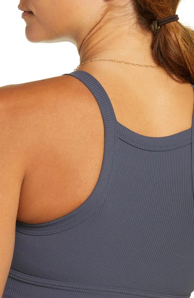 Zella Live In Rib Longline Bra In Navy India Ink