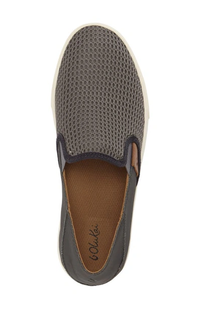 Shop Olukai 'pehuea' Slip-on Sneaker In Grey Faux Leather