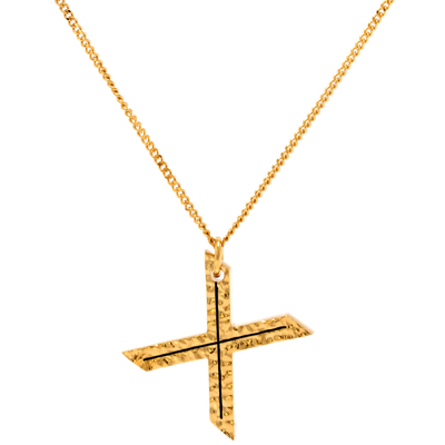 Shop Burberry Ladies Light Gold Alphabet X Charm Gold-plated Necklace