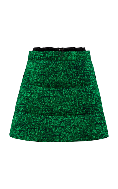 Shop Moncler Genius 1 Moncler Jw Anderson Quilted Cotton Mini Skirt In Green