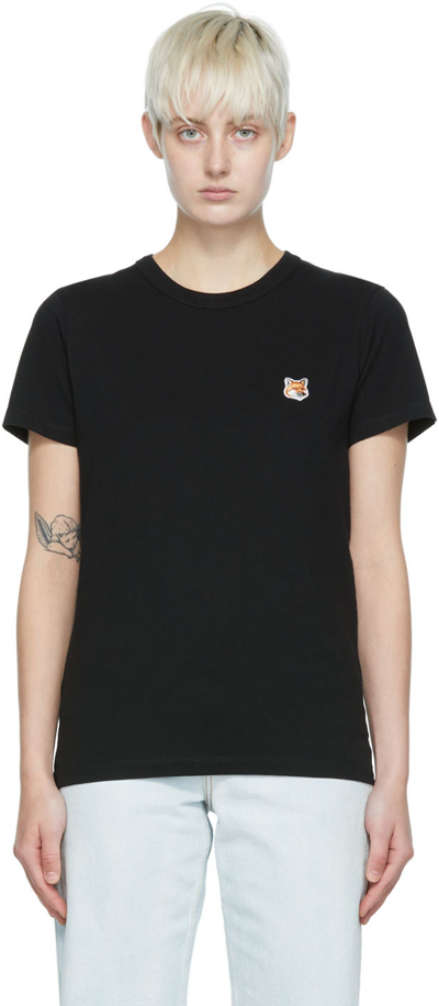 Shop Maison Kitsuné Black Fox Head T-shirt In P199 Black