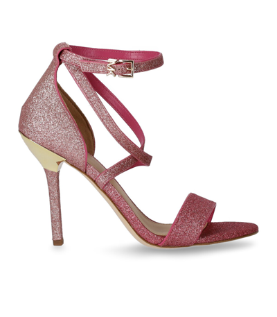 Shop Michael Kors Astrid Glitter Fuchsia Heeled Sandal In Fucsia