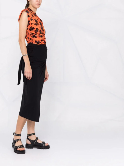 Wolford Black Origami Draped Wrap Skirt In Black