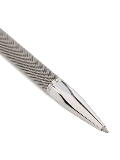 Shop Caran D'ache Engraved Ballpoint Pen In Silver