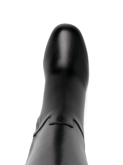 Valentino Vlogo Heel Knee-high Boots In Black