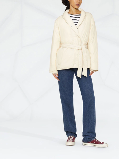Calvin Klein Down Wrap Puffer Jacket In Neutrals