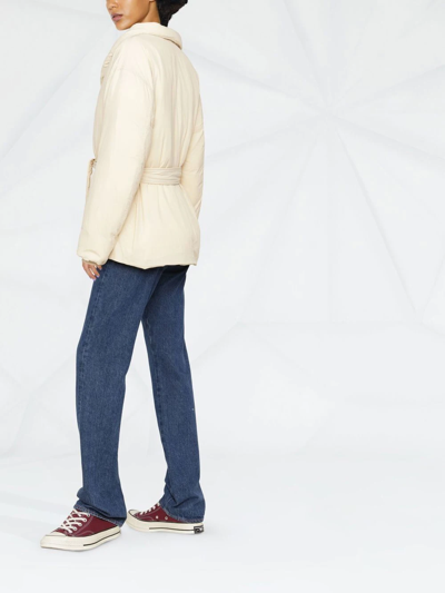 Shop Calvin Klein Down Wrap Puffer Jacket In Neutrals