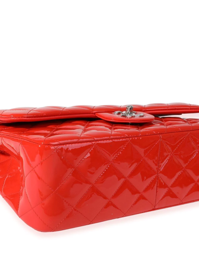 Pre-owned Chanel Double Flap Jumbo Shoulder Bag In Red