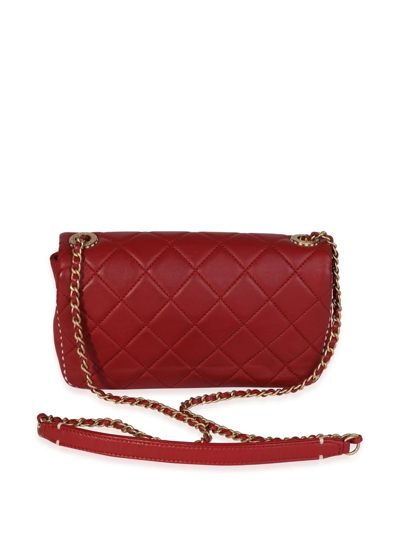 Pre-owned Chanel Small Classic Flap Shoulder Bag In Red