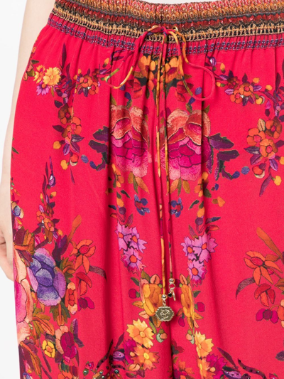 Camilla View From The Veil Floral-print Silk Pants In Red
