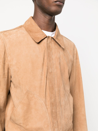 PT TORINO RIB-TRIMMED SUEDE JACKET 
