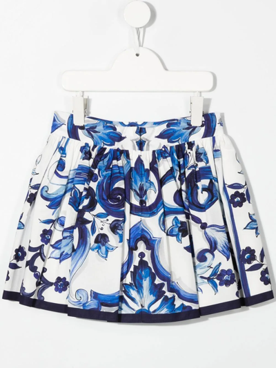 Shop Dolce & Gabbana All-over Graphic-print Skirt In White