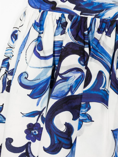 Dolce & Gabbana All-over Graphic-print Skirt In White