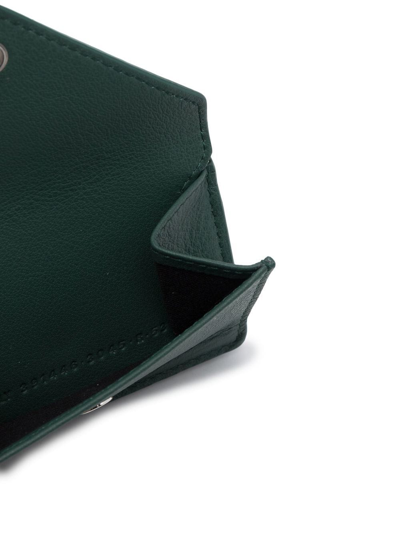 Shop Balenciaga Mini Papier Leather Wallet In Green