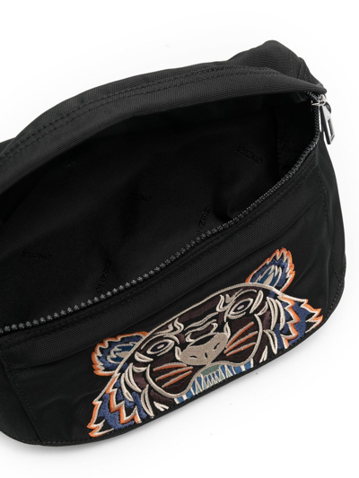 Shop Kenzo Tiger Head-print Belt Bag In Black