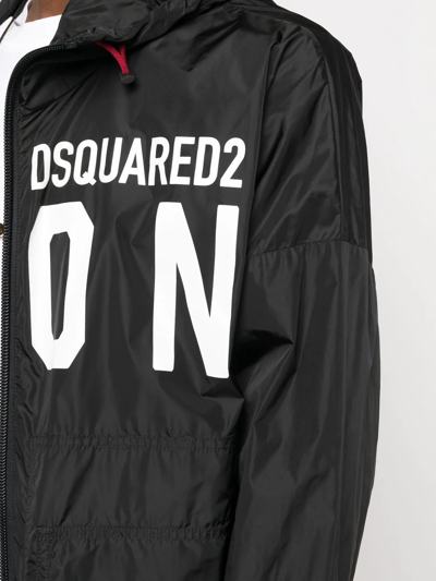 Dsquared2 Icon Colour-block Logo-print Jacket In Black
