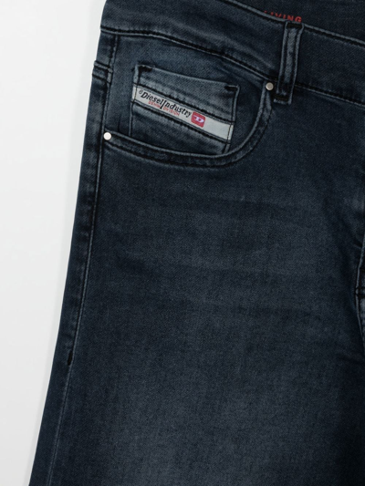 Shop Diesel Teen Wide-leg Jeans In Blue
