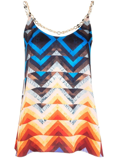 Shop Paco Rabanne Multicolored All-over Graphic Print Tank Top
