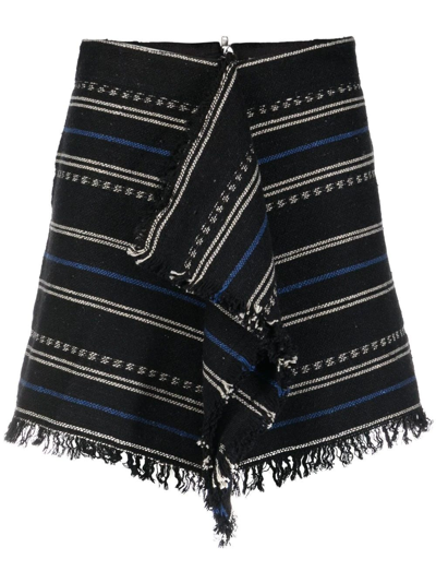 Shop Isabel Marant Étoile Black Striped Jiloa Mini Skirt In Nero