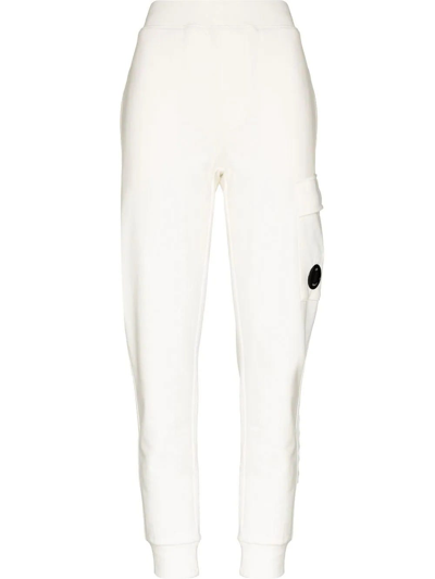 C.p. Company Cp Company Diagonal Raised Fleece Sweatpants In White
