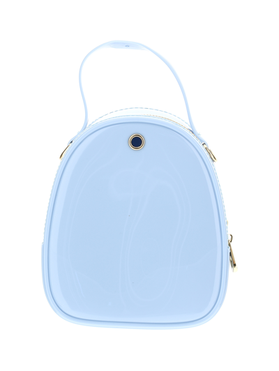 Shop Monnalisa Daisy Backpack In Technical Fabric In Light Blue