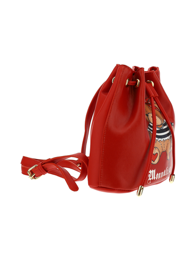 Shop Monnalisa Teddy Technical Fabric Backpack In Red