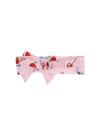 Shop Monnalisa Maxi Bow Headband In Red + Pink