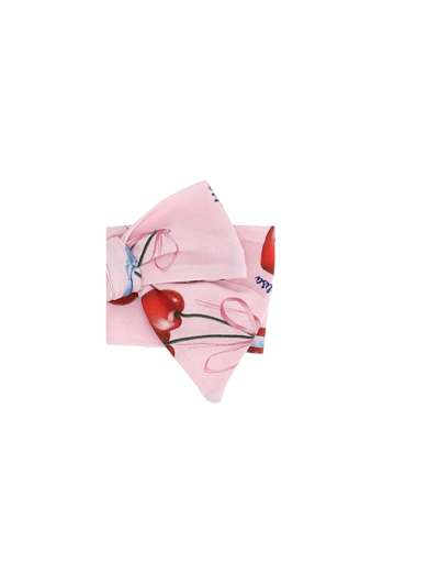 Shop Monnalisa Maxi Bow Headband In Red + Pink
