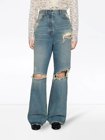 Shop Gucci Distressed Boyfriend-fit Jeans