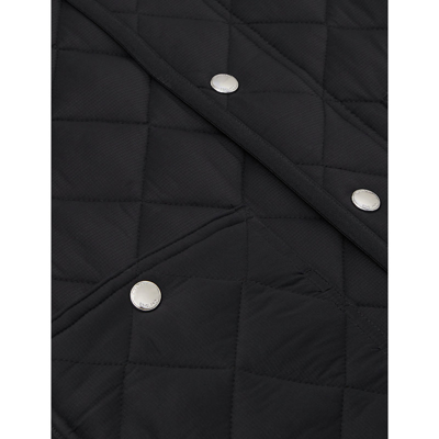 Shop Burberry Boys Black Kids Reilly Quilted Check-lined Shell Jacket 4-14 Years