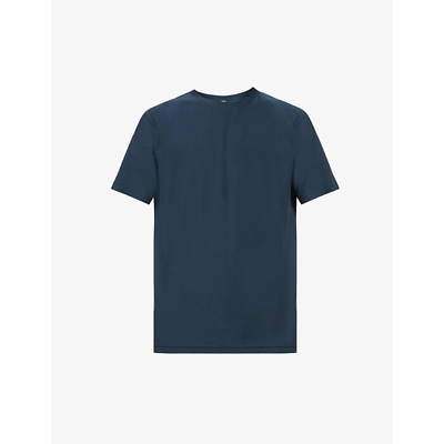 Shop Vuori Men's Navy Heather Strato Tech Regular-fit Stretch-woven T-shirt