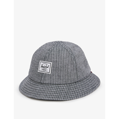 Shop Herschel Supply Co Henderson Seersucker Woven Bucket Hat In Black