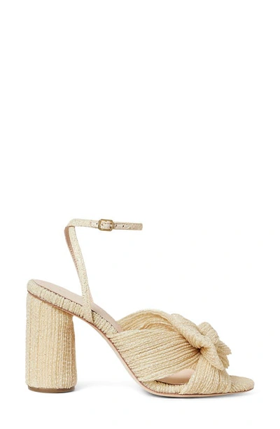 Shop Loeffler Randall Camellia Knotted Sandal In Cream Sparkle Mesh