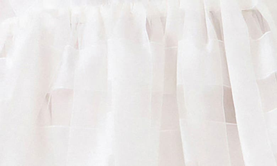 English Factory Check Puff Sleeve Organza Peplum Blouse In White