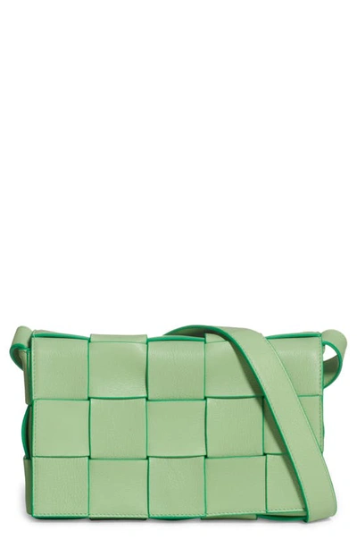 Bottega Veneta Cassette Intrecciato Leather Crossbody Bag In Pistachio-parakeet-s