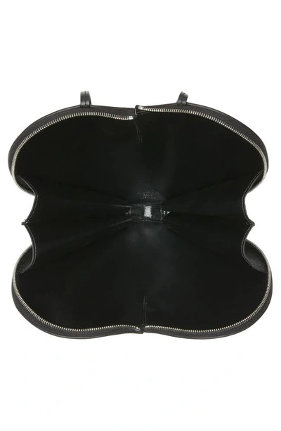 Shop Alaïa Le Coeur Leather Crossbody Bag In 999 - Noir