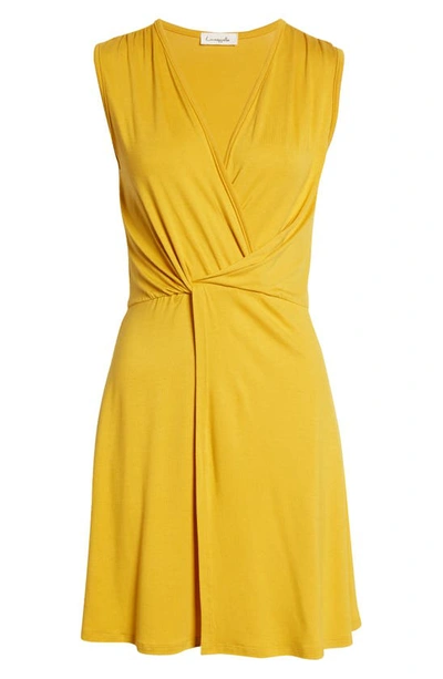 Loveappella Drape Twist Dress In Sunflower